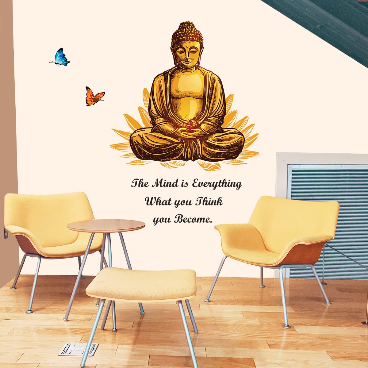 Mind is Everything Buddha Quote Wall Sticker-Stumbit Wall Sticker